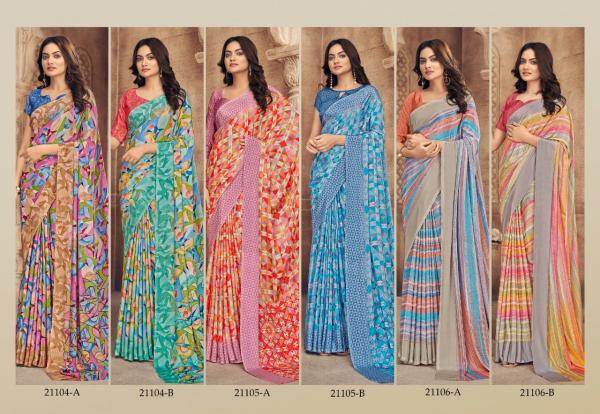 Ruchi Vivanta 21101 Series Fanncy Crepe Silk Saree Collection